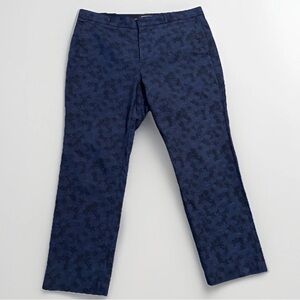 Banana Republic Cotton Wool Jacquard Ryan Pants Blue 12 Short Office Career
